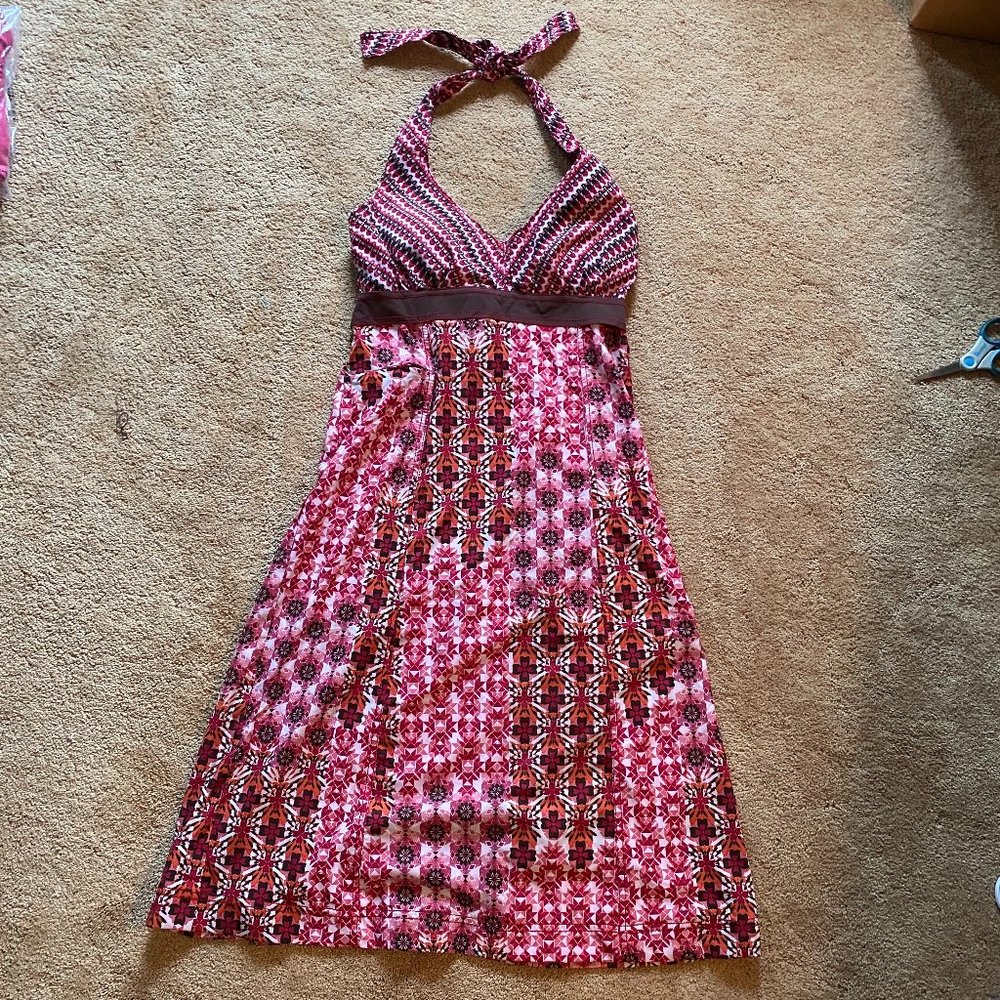 Pink Patterned Halter Athleta Dress